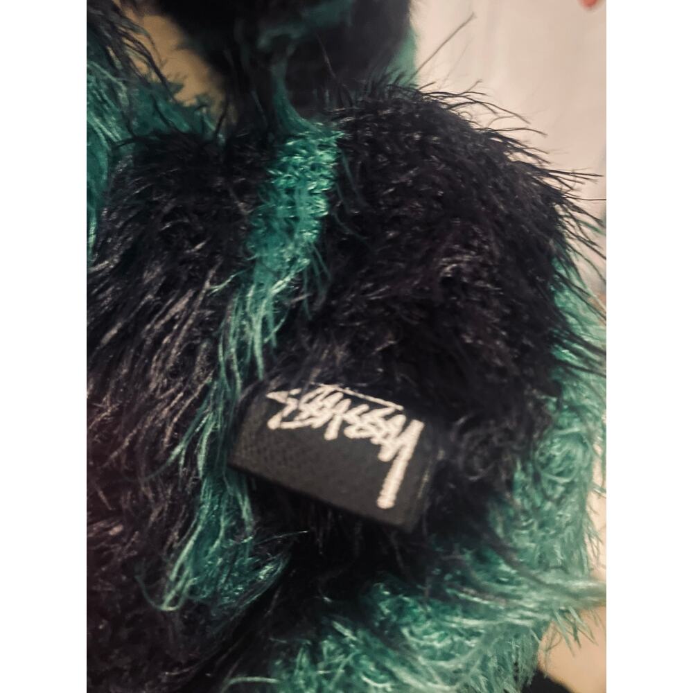 Stussy Black / Green Striped Hairy Crewneck Sweater - Picture 3 of 6